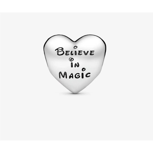 Authentic Pandora Disney Mickey and Minnie Kiss Heart Sterling Silver Charm - Picture 6 of 8